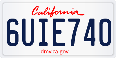 CA license plate 6UIE740