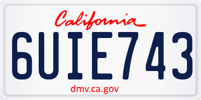CA license plate 6UIE743