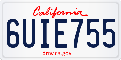 CA license plate 6UIE755