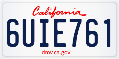 CA license plate 6UIE761
