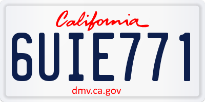 CA license plate 6UIE771