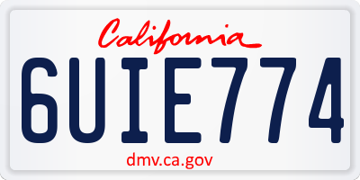 CA license plate 6UIE774