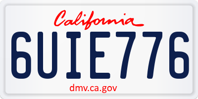 CA license plate 6UIE776