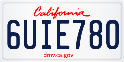 CA license plate 6UIE780