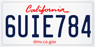 CA license plate 6UIE784