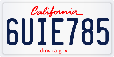 CA license plate 6UIE785