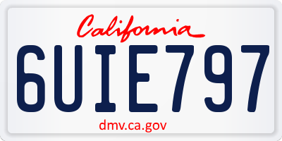 CA license plate 6UIE797