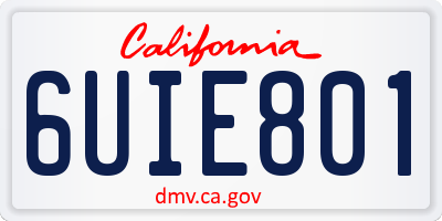 CA license plate 6UIE801