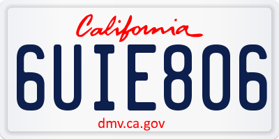 CA license plate 6UIE806
