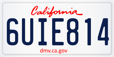 CA license plate 6UIE814