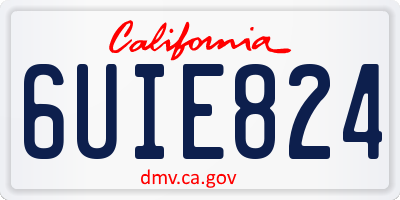 CA license plate 6UIE824