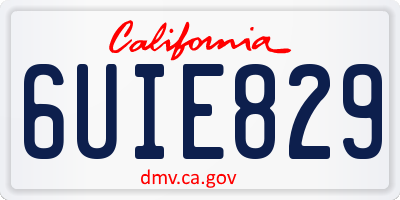 CA license plate 6UIE829