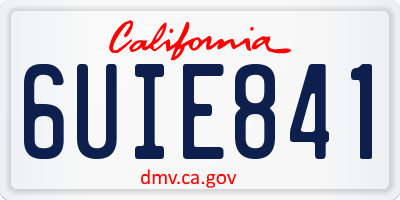 CA license plate 6UIE841