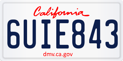 CA license plate 6UIE843