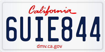 CA license plate 6UIE844