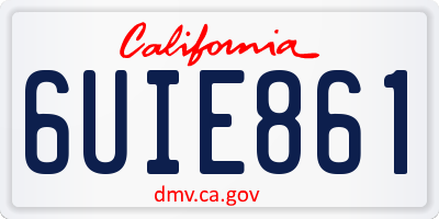 CA license plate 6UIE861