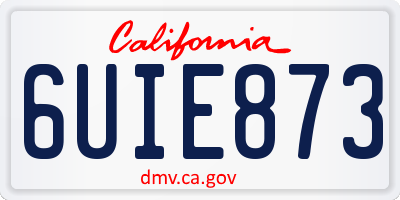 CA license plate 6UIE873