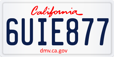 CA license plate 6UIE877