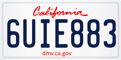 CA license plate 6UIE883