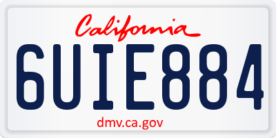 CA license plate 6UIE884