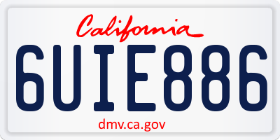CA license plate 6UIE886