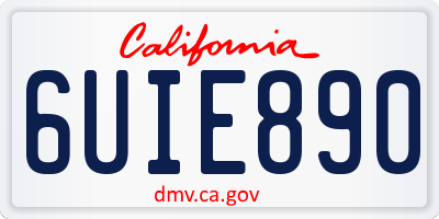 CA license plate 6UIE890