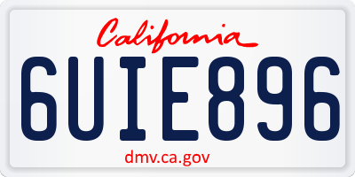 CA license plate 6UIE896