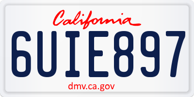 CA license plate 6UIE897