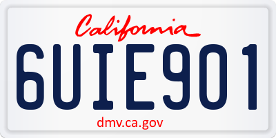 CA license plate 6UIE901