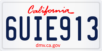 CA license plate 6UIE913