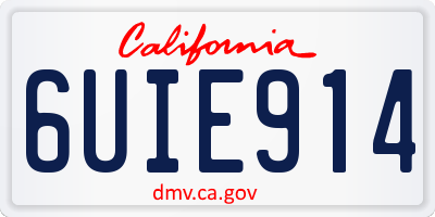 CA license plate 6UIE914