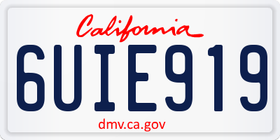 CA license plate 6UIE919