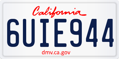 CA license plate 6UIE944