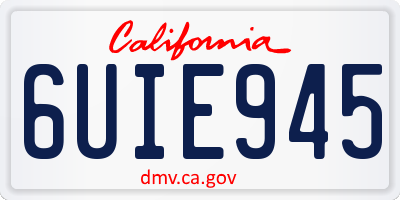 CA license plate 6UIE945