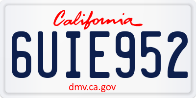 CA license plate 6UIE952
