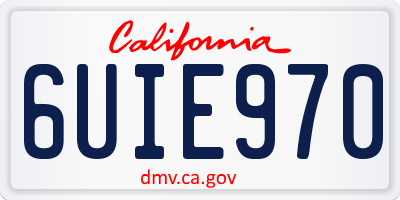 CA license plate 6UIE970