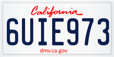 CA license plate 6UIE973