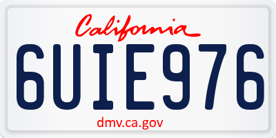 CA license plate 6UIE976