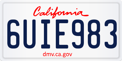 CA license plate 6UIE983