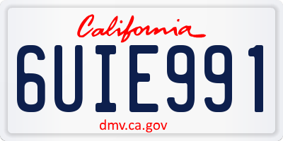 CA license plate 6UIE991