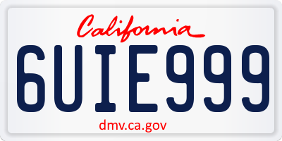 CA license plate 6UIE999