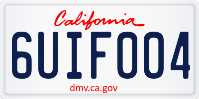 CA license plate 6UIF004