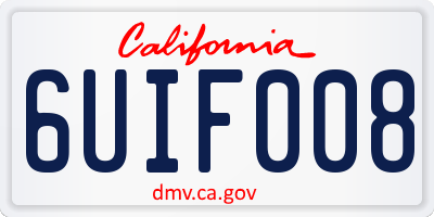 CA license plate 6UIF008