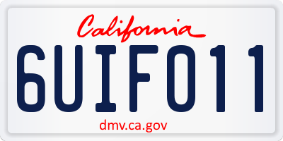 CA license plate 6UIF011
