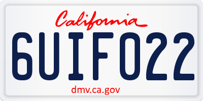 CA license plate 6UIF022
