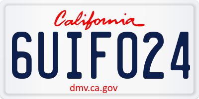 CA license plate 6UIF024