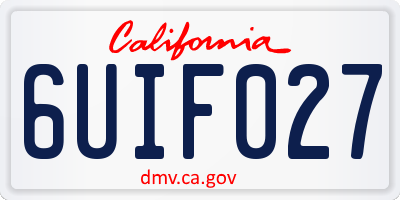 CA license plate 6UIF027