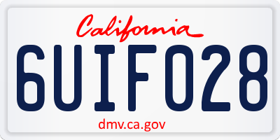 CA license plate 6UIF028