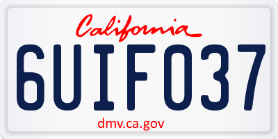CA license plate 6UIF037