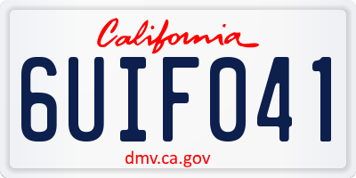 CA license plate 6UIF041